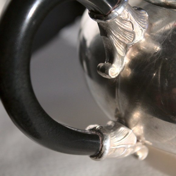 [VIKING PLATE / REED & BARTON] Vintage Silver Pumpkin Tea Set (3 pcs.) - Picture 5 of 15